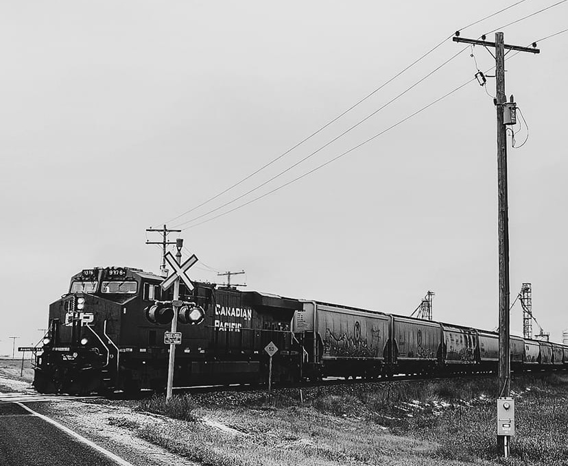 The CP main line traverses the region from Regina towards Moose Jaw and beyond, passing south of Regina and crossing the RM of Bratt’s Lake No. 129.